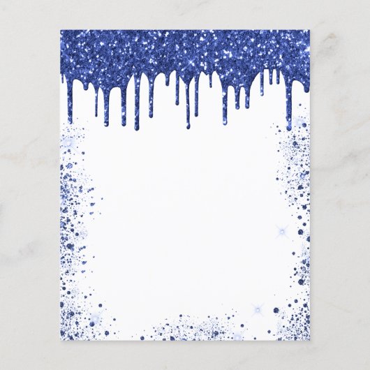 Quinceanera marvy blue white budget uitnodiging flyer (Achterkant)