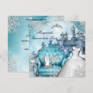 Quinceanera Maskerade Magische Prinses Blauw Kaart