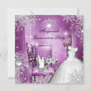 Quinceanera Maskerade Magische Prinses Roze Kaart