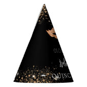 Quinceanera maskerade zwart goud masker naam feesthoedjes (Links)