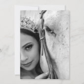 Quinceañera Masquerade, Foto & Rode Engelse Rozen Bedankkaart (Achterkant)