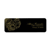 Quinceanera Masquerade Gold Glitter Black Etiket (Voorkant)