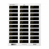Quinceanera Masquerade Gold Glitter Black Etiket (Full Sheet)