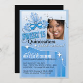 QUINCEANERA MASQUERADE INVITATIE KAART (Voorkant / Achterkant)