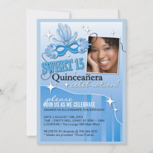 QUINCEANERA MASQUERADE INVITATIE KAART