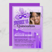 QUINCEANERA MASQUERADE INVITATIE KAART (Voorkant / Achterkant)