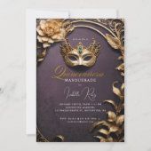 Quinceañera masquerade kaart (Voorkant)