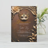 Quinceañera masquerade kaart (Staand voorkant)
