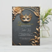 Quinceañera masquerade kaart (Staand voorkant)