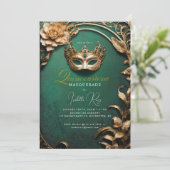 Quinceañera masquerade kaart (Staand voorkant)