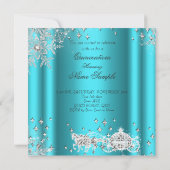 Quinceanera Masquerade Magical Princess Blauwgroen Kaart (Achterkant)