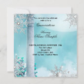 Quinceanera Masquerade Magical Princess Blue 3 Kaart (Achterkant)