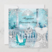 Quinceanera Masquerade Magical Princess Blue 3 Kaart (Voorkant)