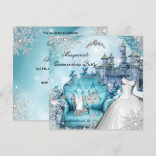 Quinceanera Masquerade Magical Princess Blue Kaart