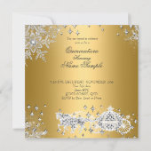 Quinceanera Masquerade Magical Princess Gold Kaart (Achterkant)