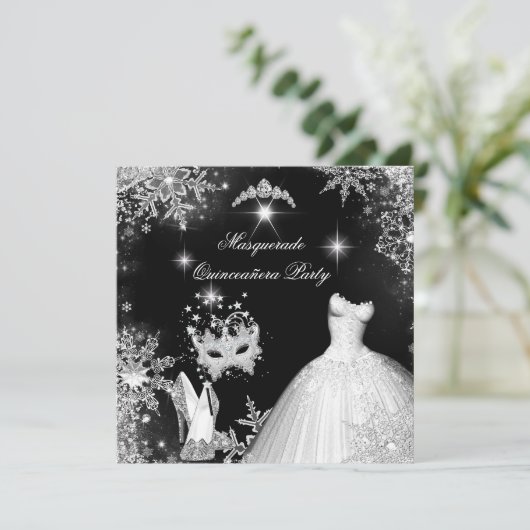 Quinceanera Masquerade Magical Princess Kaart (Staand voorkant)