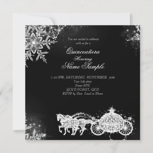 Quinceanera Masquerade Magical Princess Kaart (Achterkant)