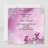 Quinceanera Masquerade Magical Princess Pink Kaart (Achterkant)