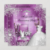 Quinceanera Masquerade Magical Princess Pink Kaart (Voorkant / Achterkant)