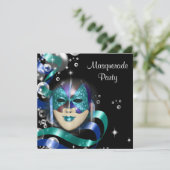 Quinceanera masquerade mask PERSONALIZE Kaart (Staand voorkant)