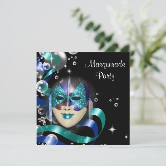 Quinceanera masquerade mask PERSONALIZE Kaart (Staand voorkant)
