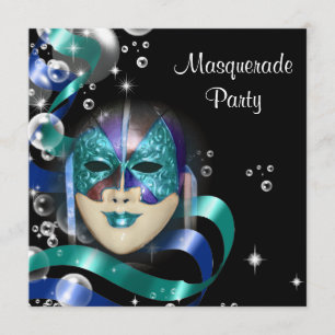 Quinceanera masquerade mask PERSONALIZE Kaart