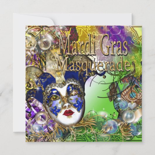 Quinceanera masquerade mask PERSONALIZE Kaart (Voorkant)