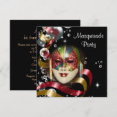 Quinceanera masquerade mask PERSONALIZE Kaart (Voorkant / Achterkant)