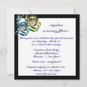 Quinceanera masquerade mask PERSONALIZE Kaart (Achterkant)