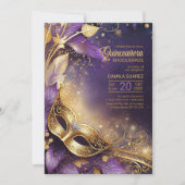 Quinceanera Masquerade Paarse Goud ID1031 Kaart (Voorkant)