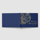 Quinceanera Masquerade Party Goud Blauw Gastenboek (Volledig)