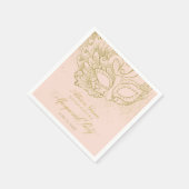 Quinceanera Masquerade Party Goud Roze Servet (Hoek)