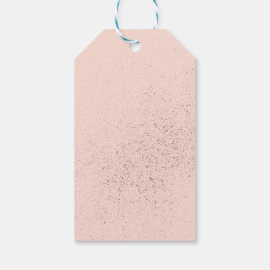 Quinceanera Masquerade Party Roos Goud Roze Cadeaulabel (Achterkant)