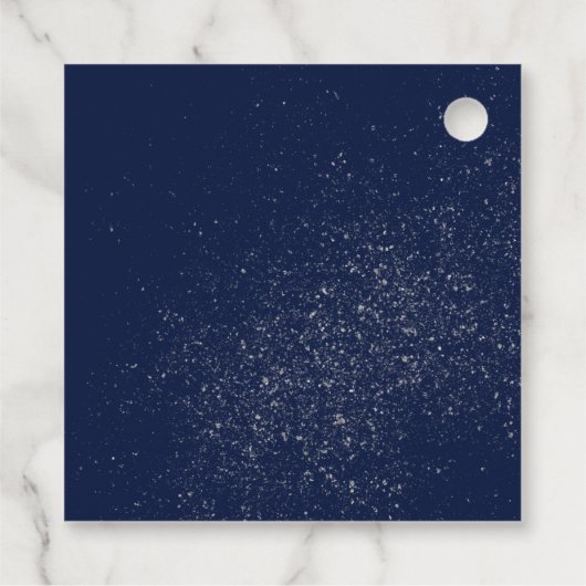 Quinceanera Masquerade Party Zilver Blauw Bedankjes Labels (Achterkant)