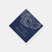 Quinceanera Masquerade Party Zilver Blauw Servet (Hoek)