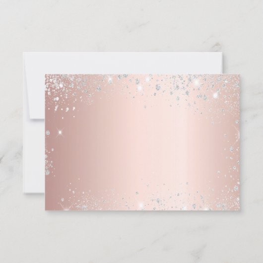 Quinceanera masquerade roos gold mask save the date (Achterkant)