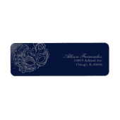 Quinceanera Masquerade Silver Glitter Blue Etiket (Voorkant)