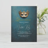 Quinceañera masquerade Venetiaanse masker Kaart (Staand voorkant)