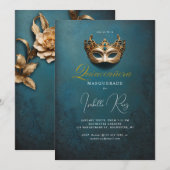 Quinceañera masquerade Venetiaanse masker Kaart (Voorkant / Achterkant)