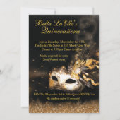 Quinceanera Masquerade Verjaardagsfeestuitnodiging Kaart (Achterkant)