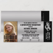 Quinceañera Masquerade VIP Admission Ticket Kaart (Voorkant / Achterkant)