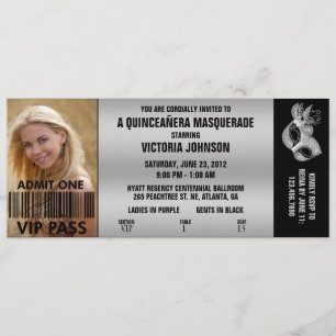 Quinceañera Masquerade VIP Admission Ticket Kaart