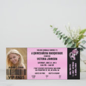 Quinceañera Masquerade VIP Admission Ticket Kaart (Staand voorkant)