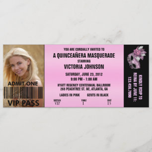 Quinceañera Masquerade VIP Admission Ticket Kaart