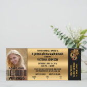 Quinceañera Masquerade VIP Admission Ticket Kaart (Staand voorkant)