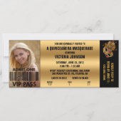 Quinceañera Masquerade VIP Admission Ticket Kaart (Voorkant)