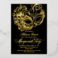Quinceanera Masquerade Zwart Goud