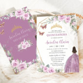 Quinceañera Mauve Bloemen Vlinder Prinses Jurk Kaart