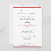 Quinceanera meisje draagt rode jurk in Atrium Kaart (Achterkant)