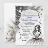 Quinceañera-meisje met kristal kaart (Voorkant / Achterkant)